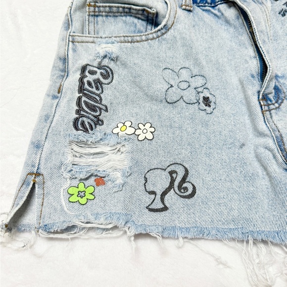 Barbie Forever 21 Collab Women's Light Blue Denim Shorts - Picture 3 of 7